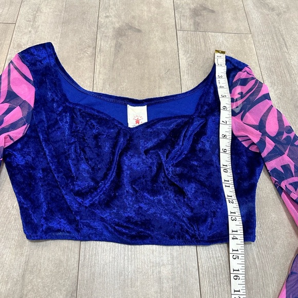 Vintage retro rubies hippie crop blouse top size large bell sleeves - Picture 6 of 12